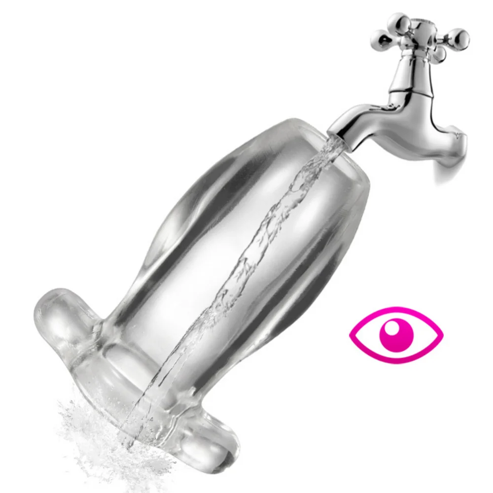 Прозрачные ажурные анальные пробки выходят и наносят секс-игрушки зеркало