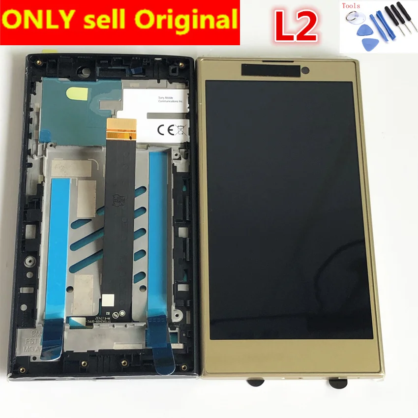 ЖК дисплей для Sony Xperia L2 сенсорный экран H3311 H3321 H4311 H4331 с рамкой 5 дюйма запасные