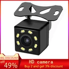 Автомобильная камера заднего вида, универсальная камера ночного видения, 8 светодиодный, HD цветное изображение, водонепроницаемая, широкоугольная, 170
