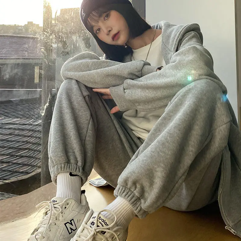 

Брюки женские утепленные, Джоггеры в Корейском стиле, модные спортивные штаны оверсайз, спортивные штаны свободного покроя с завышенной та...