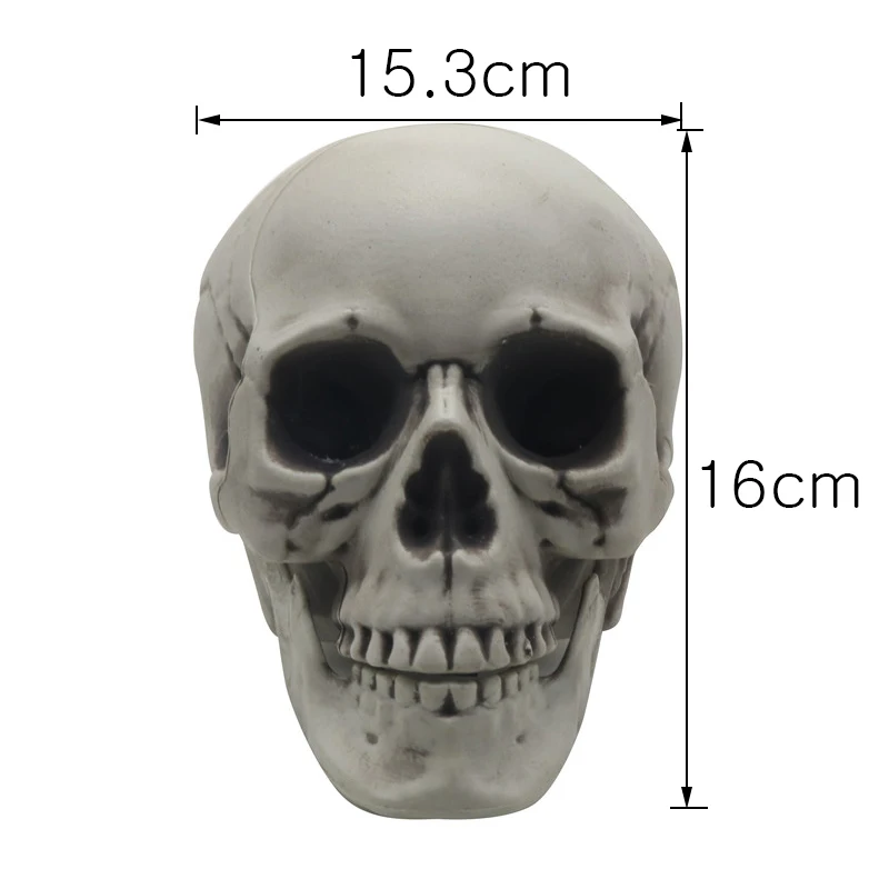 

1 Pcs Plastic Human Mini Skull Decor Prop Skeleton Head Halloween Coffee Bars Ornament Home Car Styling