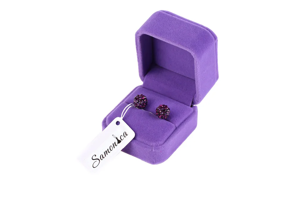 1Pair 925 Sterling Silver Czech Crystal Rhinestones Polymer Clay Ball 10mm Stud Earrings for Men and Women | Украшения и