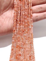 natural stone faceted golden point sunstone beads round loose beads for jewelry making diy bracelet necklace wholesale 15 2 3mm