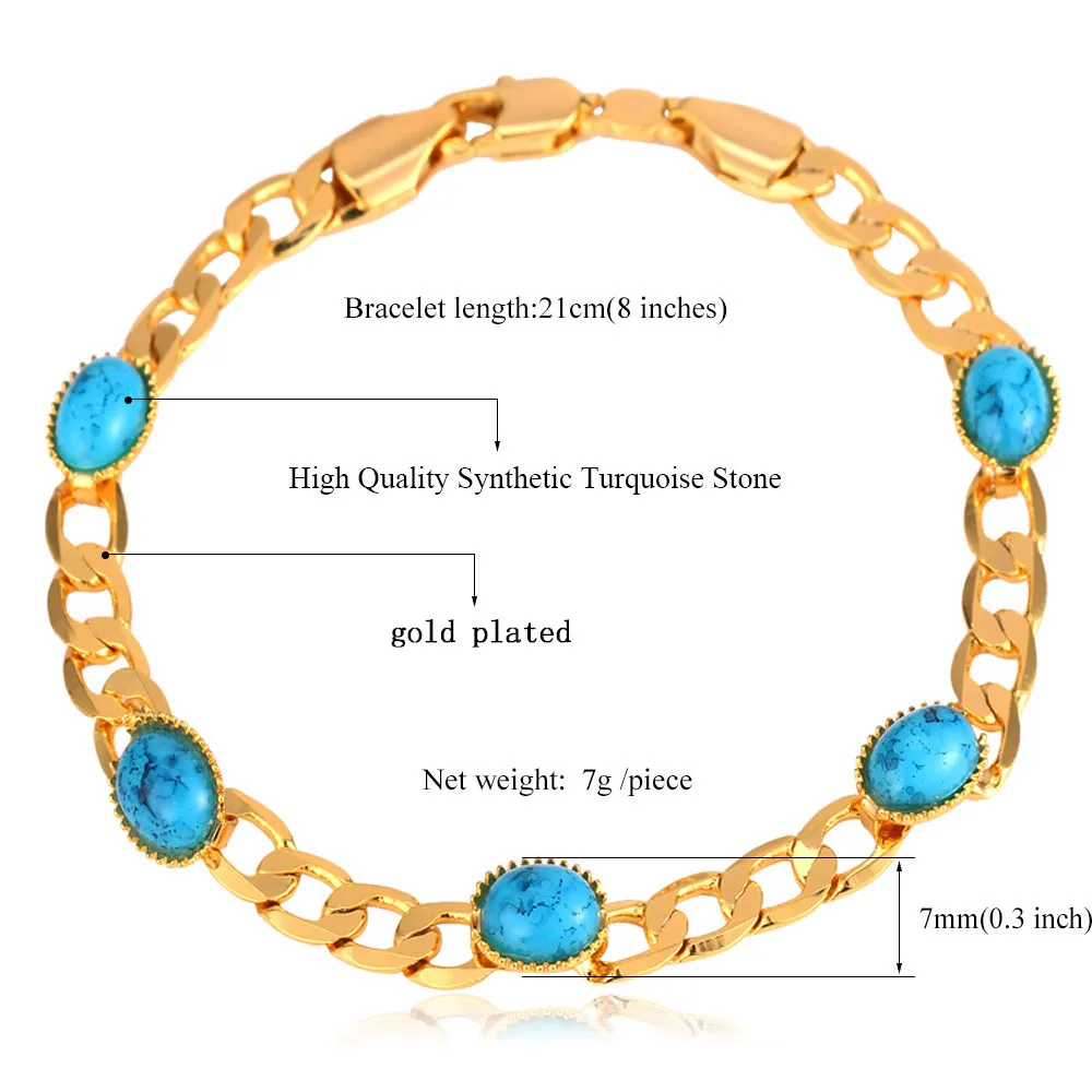 Collare модные турецкие браслеты для женщин золотого цвета 6 мм Синий элегантный