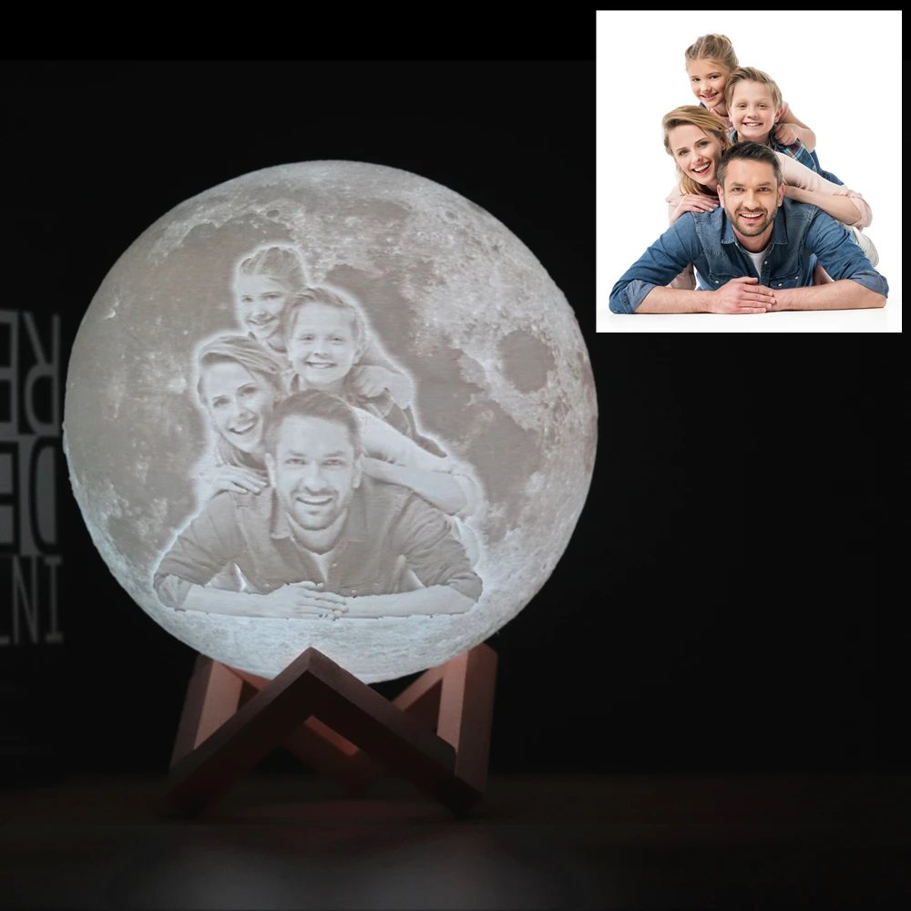 Фото и текст на заказ луна лампа 3D печать Луна Глобус свет касания/пульт