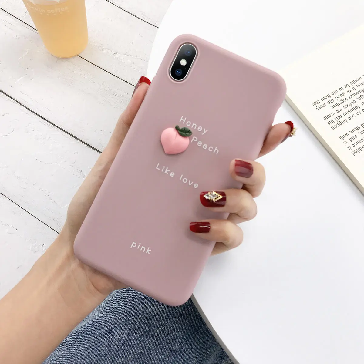 Розовый Lovebay милый 3D узор чехол для телефона для iPhone 11 Pro XS Max XR X 8 7 6 6S Plus 11 милый фруктовый авокадо Мягкий ТПУ, конфетный задний Чехол - Цвет: Розовый