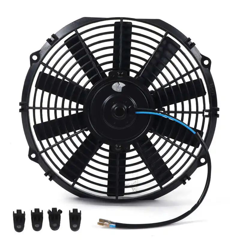 

Radiator Cooling Assembly 12in Electric Radiator Cooling Slim Fan Push Pull 2100RPM 10 Blades Universal for Car 12V 80W
