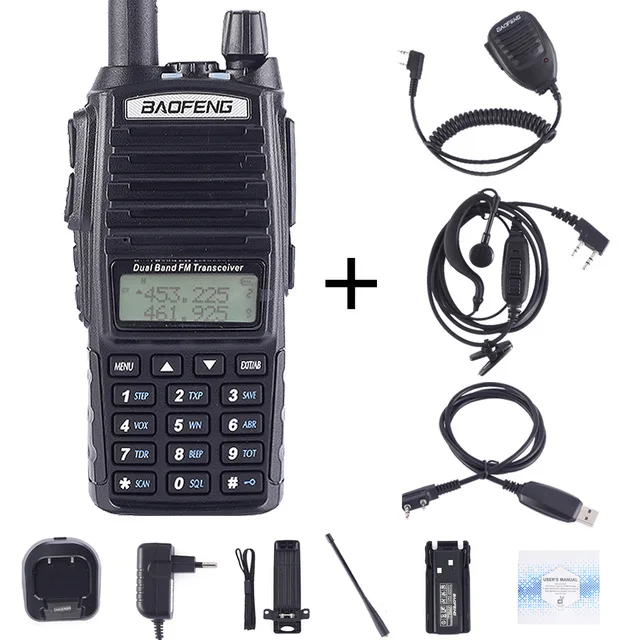 Baofeng Ture 8 Вт Высокая мощность UV-82 10 км большой дальности мощность ful портативная рация CB vhf/uhf двухстороннее радио Amador 8 Вт UV82 - Цвет: 82-8W-Cable-EarP-Mic