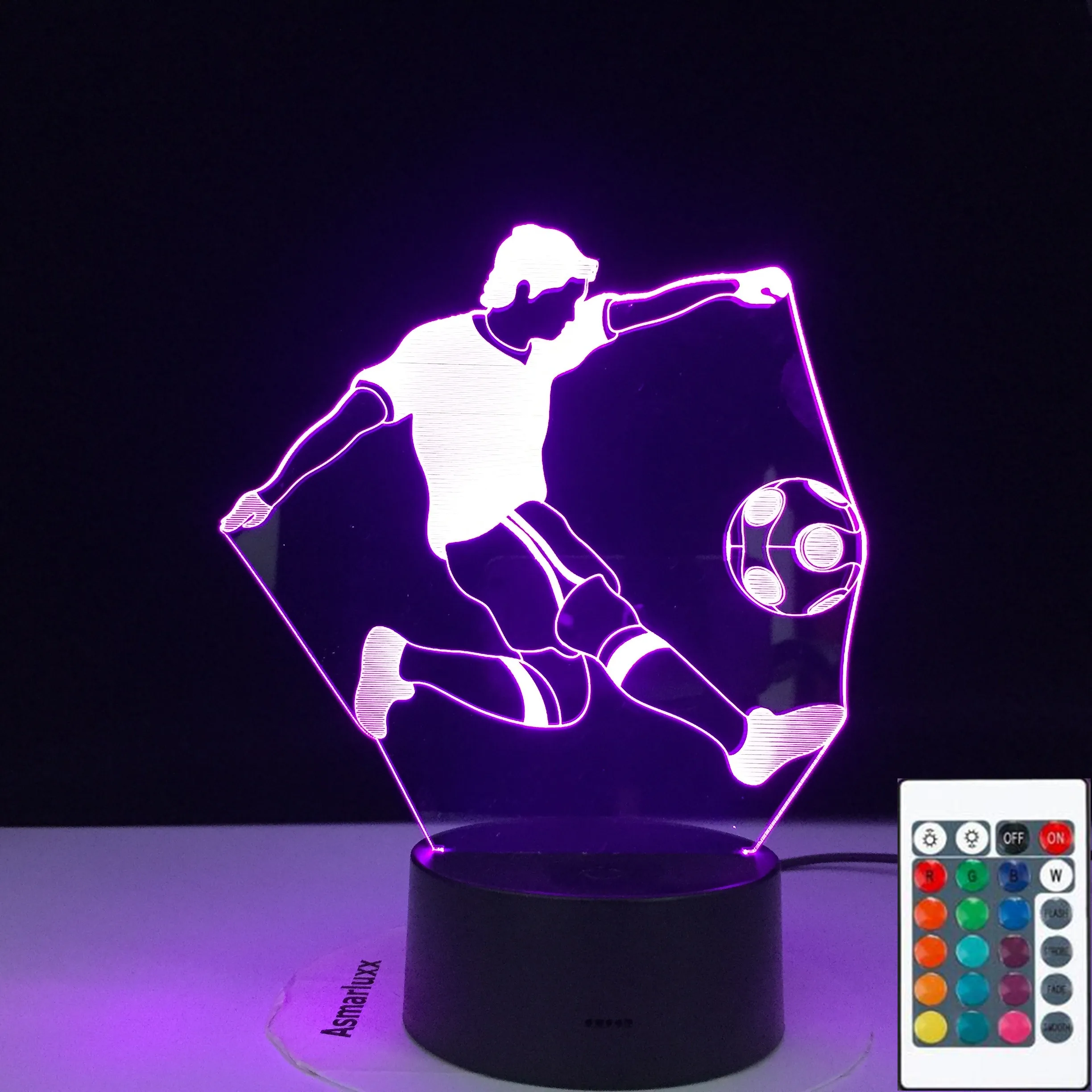 

3D LED Night Light Play Football with 7 Colors Light for Home Decoration Lamp Amazing Visualization Optical Illusion
