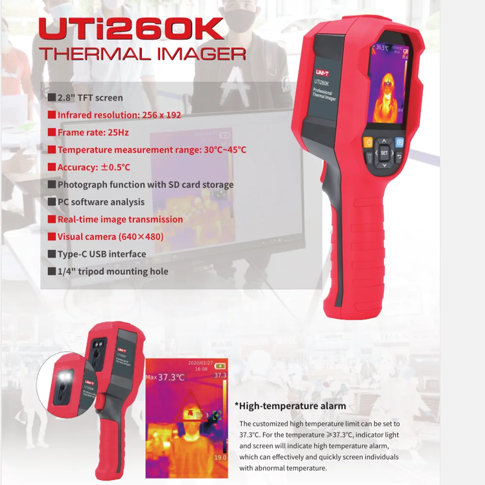 Портативный тепловизор с инфракрасной камерой UTI260K термометр ЖК дисплеем UTI165K