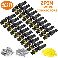 20 kits 1 pin connector automotive electrical connectors quick connect 1 pin wire connectors waterproof connector 1 way wire