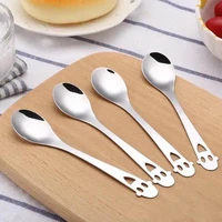1pcs stainless steel love heart spoon fork tableware tableware dinner knife dessert cake coffeetea ice cream stirring fork spoon