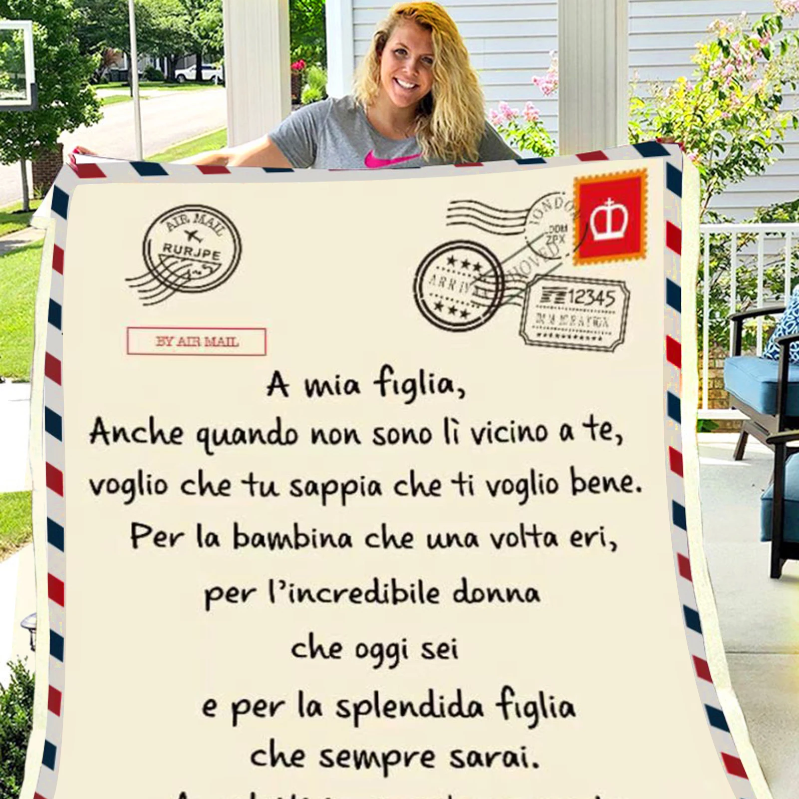 Flannel Blanket Air Mail 3D Printing Sofa Keeping Warm Children Home Textile Italian English Letter Quilt | Дом и сад