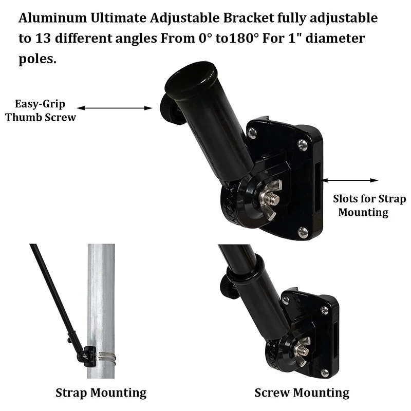 2 in 1 Multifunctional Adjustable Flagpole Bracket Heavy Duty Aluminum All Weather Flag Holder Wind Resistant | Дом и сад