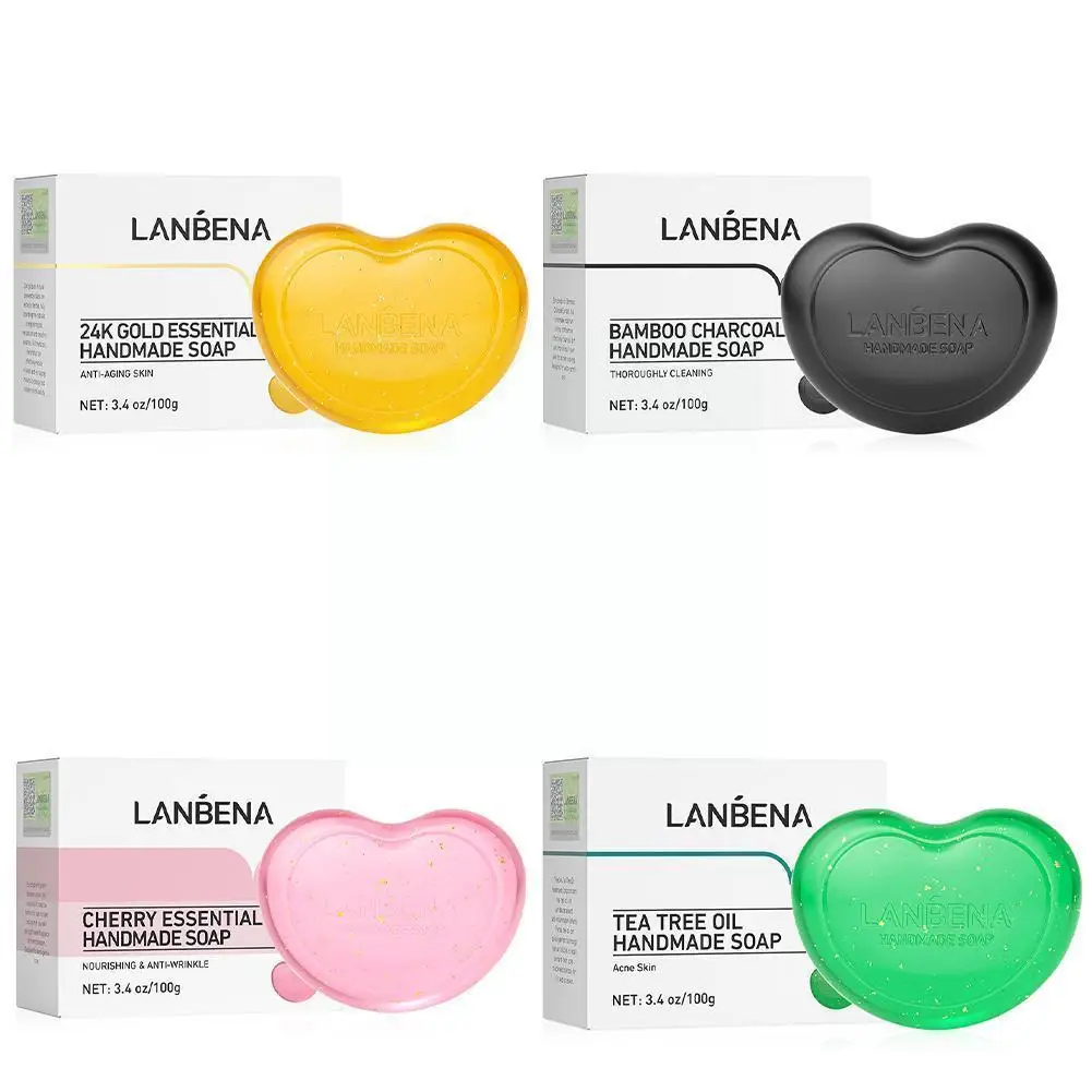 

100g Floral Heart-shaped Essential Oil Soap Whitening Oil-control Treatment Acne Care Handmade Soap Cleansing Face I4S8