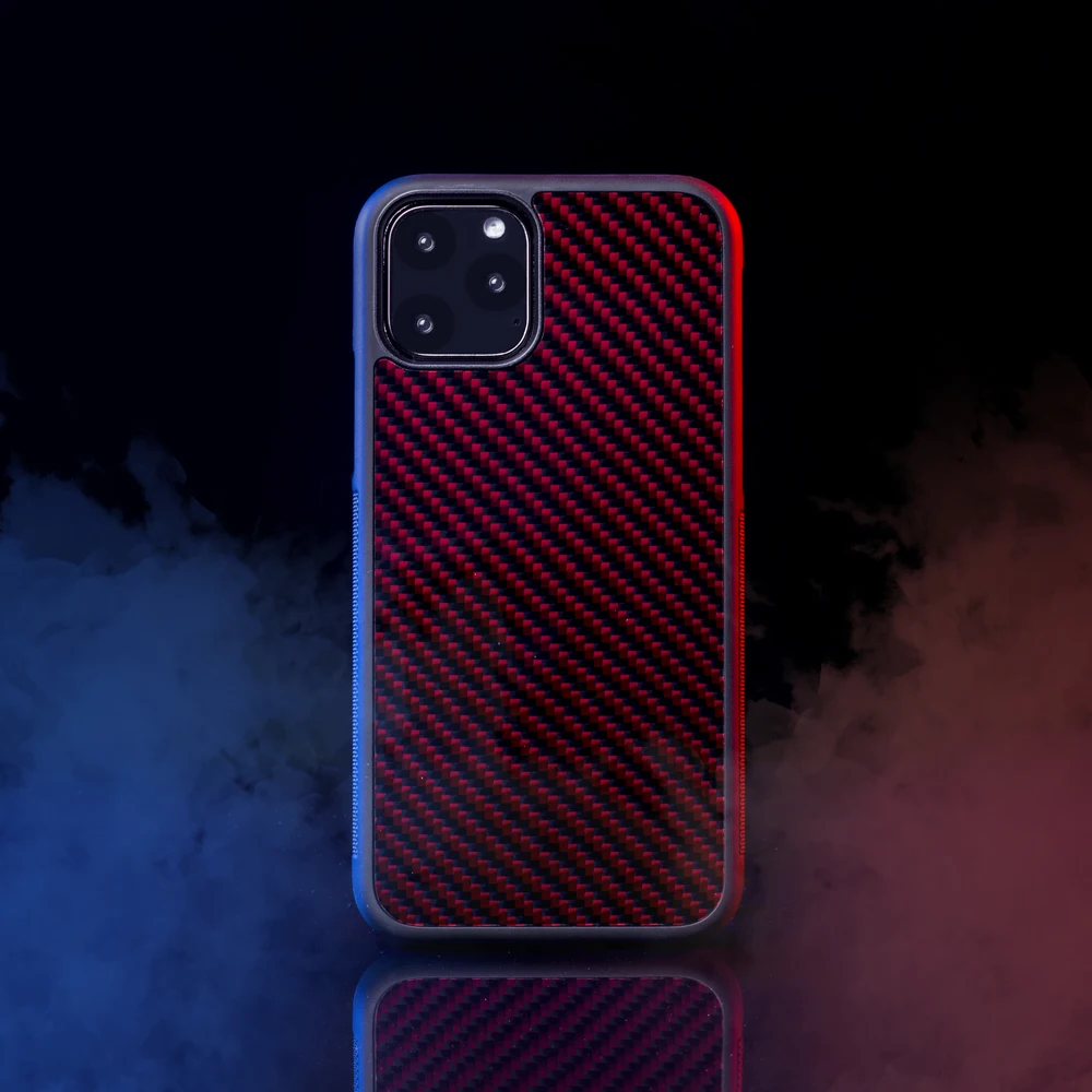 Чехол Из Натурального Красного углеродного волокна ультрагибридный чехол для