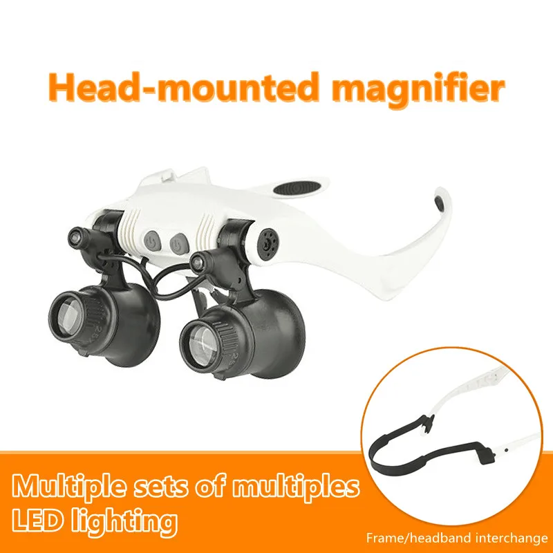 

Optical glasses magnifying lens wearable magnifying glass with LED light jewelry appreciation watch repair magnifying glass