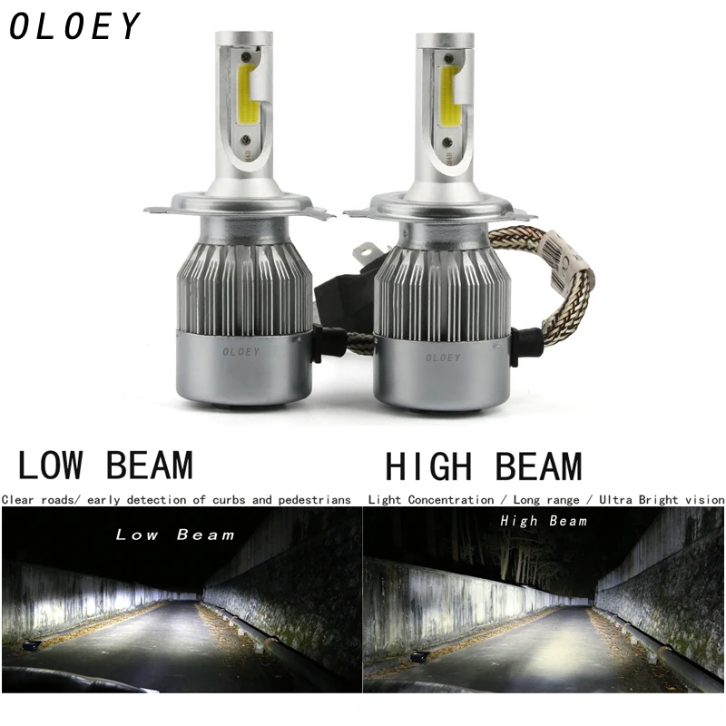 C6 H4 светодиодный фар Hulbs H7 Автомобильные фары H1 H3 880 H11 9005 9006 H13 6000K 72W 12V 8000LM