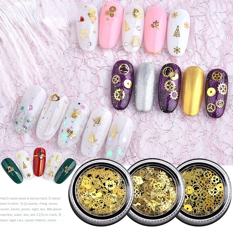 

1 Box Metal Gear Stud Sheet Mixed Steampunk Nail Art Decoration Dropsh In Accessories False nails