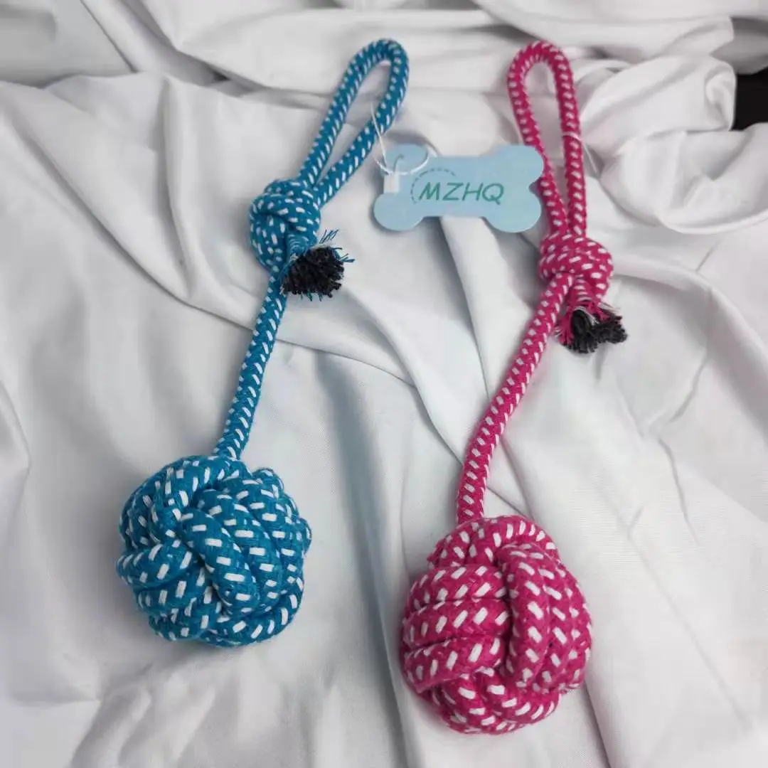 MZHQ Interactive Dog Training Bite-Resistant Toy Ball Soft Cotton Rope Woven Pet Labrador Molar Dogs Gift Toys | Дом и сад