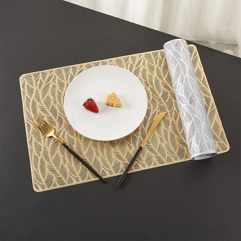 

PVC Hollow Placemats Washable Easy to Clean Vinyl Placemat Heat Insulation Non Slip Stain Resistant Table Mat for Dining Table