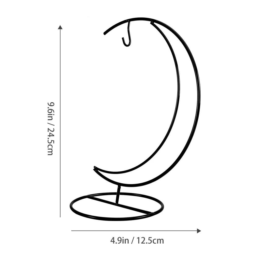 

2PCS Moon Shape Hanging Bottle Rack Micro Landscape Succulent Plants Hook(Black)