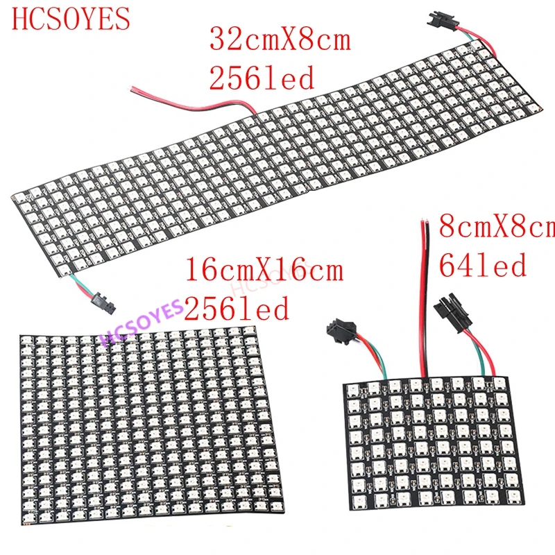 5 в постоянного тока WS2812B 8*8 /16*16/8*32 ИС панель экрана пикселей цифровой