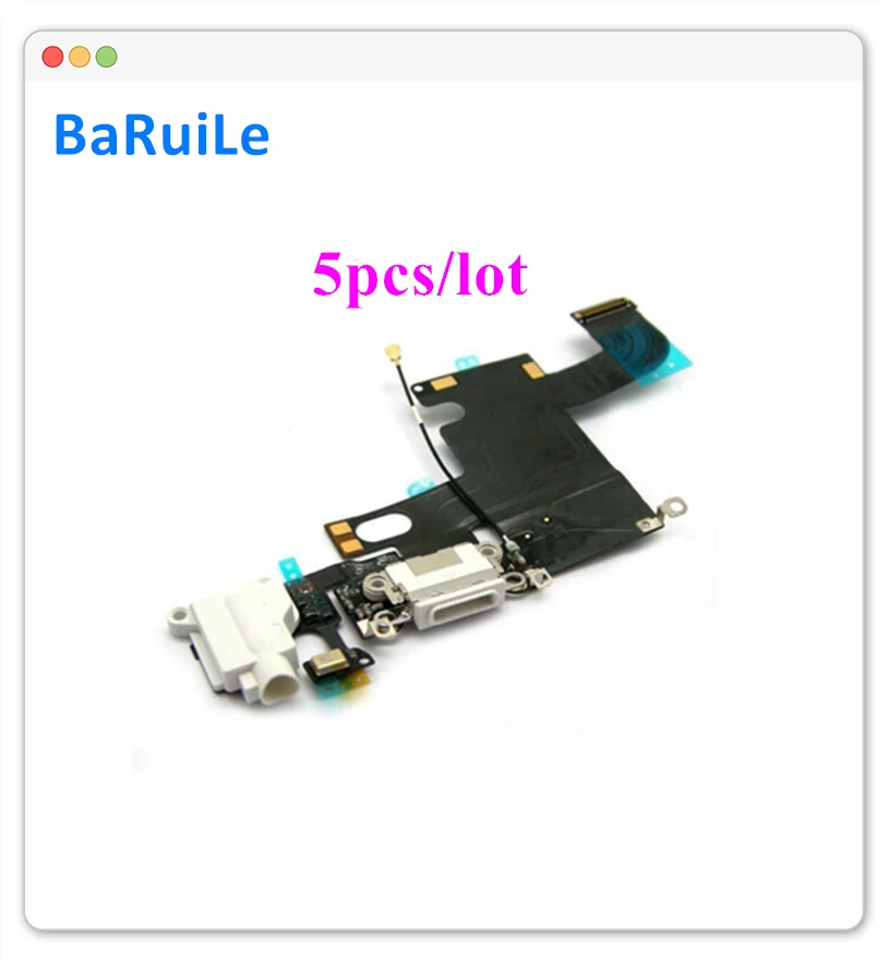 BaRuiLe 5 шт. зарядный порт гибкий кабель для iPhone 6 6G Plus 4 7 ''USB док-станция разъем