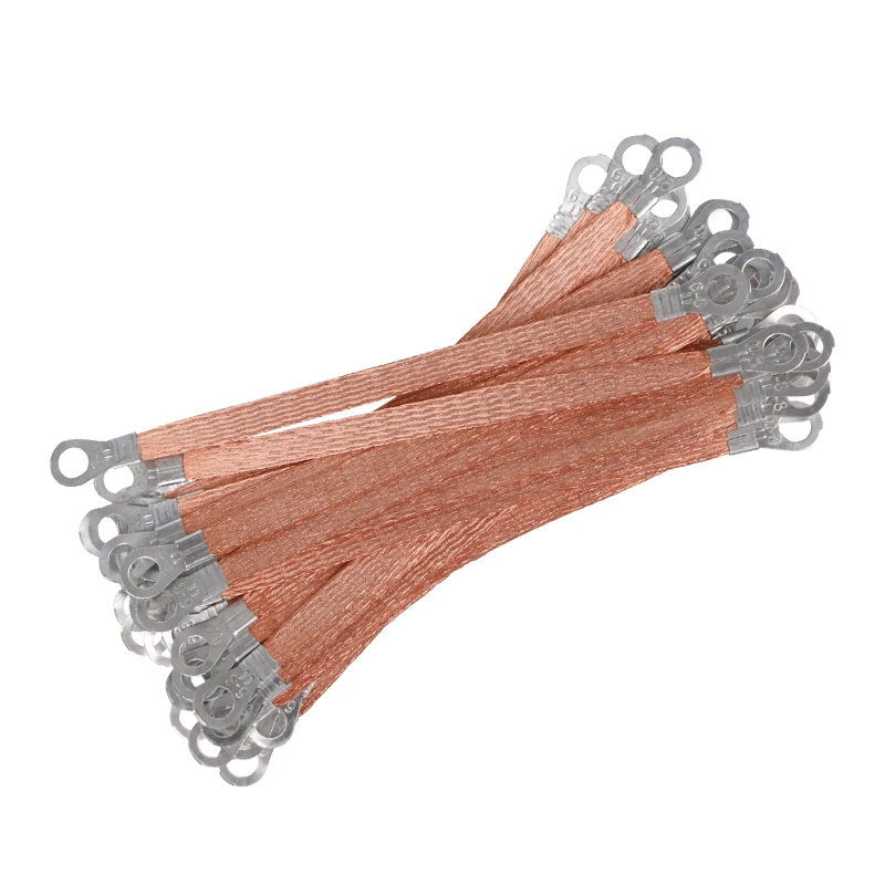 

High Quality Bridge Line Grounding Wire Lead 6 square 300mm Cross Aluminum Wiring of Copper Braided Jumper Wire 10PCS
