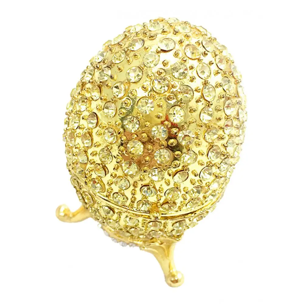 

Rhinestones Enamel Egg Jewelry Trinket Box Storage Organizer Wedding Supplies