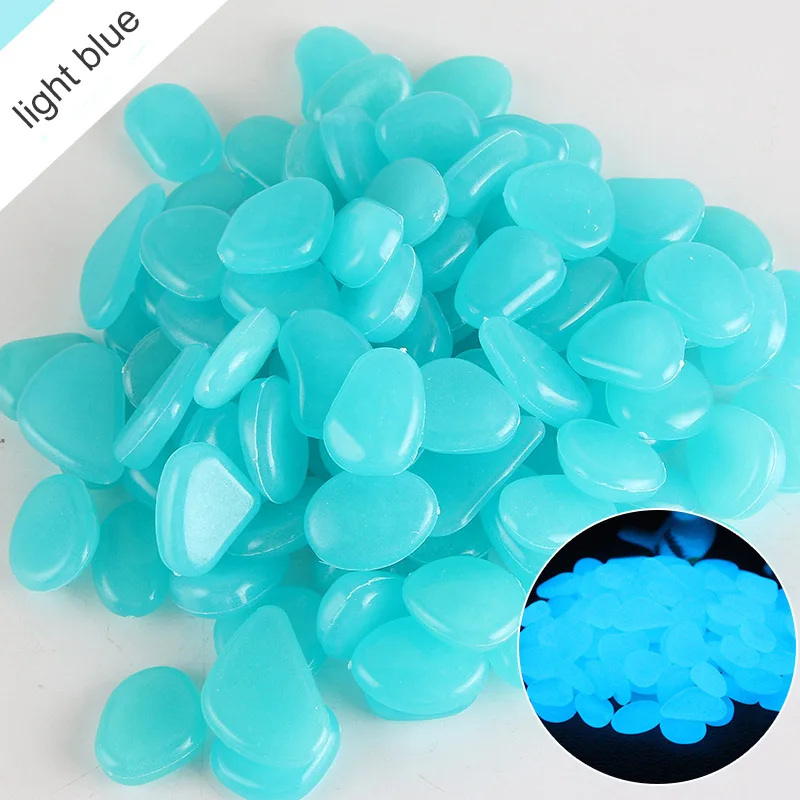 light blue Многоцветный Искусственный камешек Каменный светильник-излучающий сад ландшафтный орнамент 10 шт. украшения для аквариума - Цвет: light blue