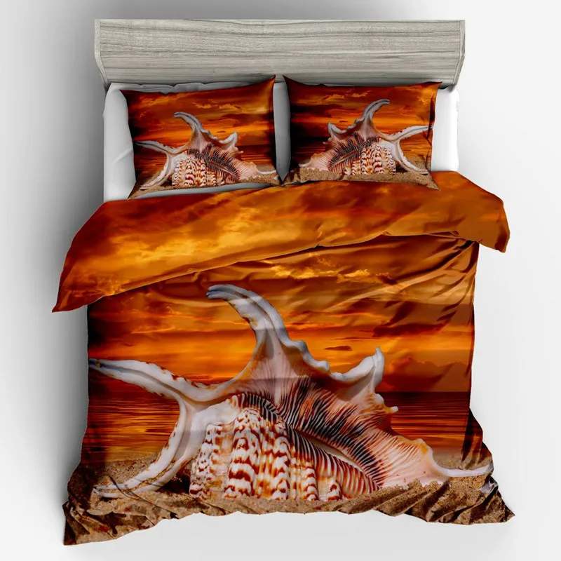 

3D Digital Printed Sea Life Bedding Three-Piece Bed Set
