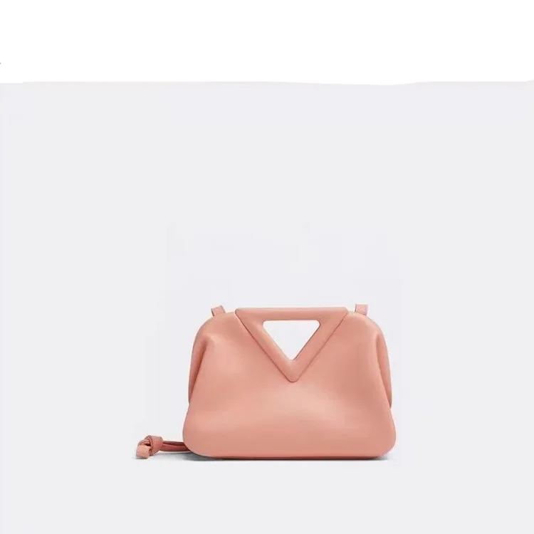 

2021 spring and summer new bright candy triangle hand held clip fashion women's bag single shoulder slant span small bag