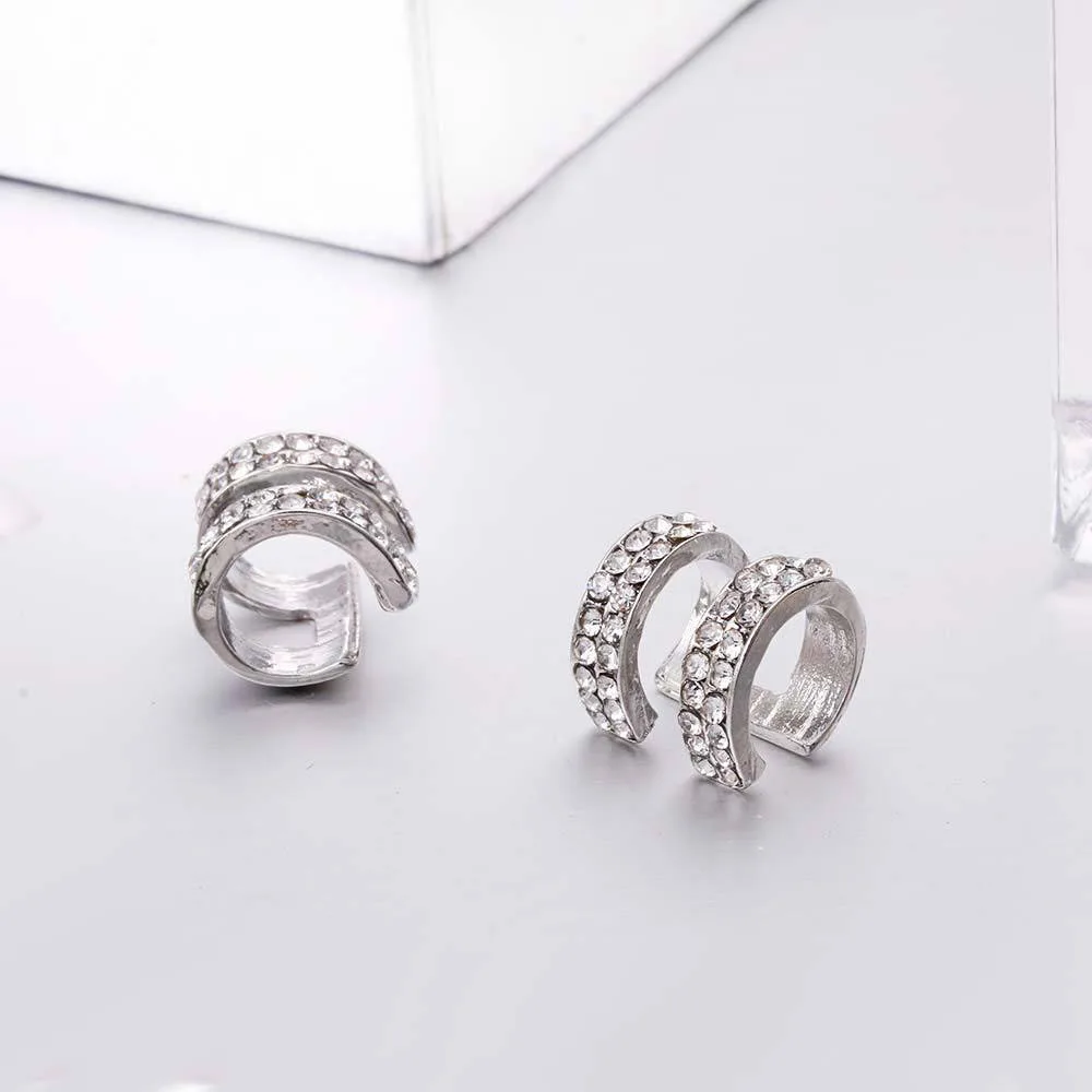 Женские серьги с кристаллами модные маленькие круглые серьги-каффы для ушей