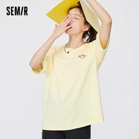 semir short sleeve t shirts women loose cotton bottoming tshirt 2021 new summer embroidered o neck soft fashion tee tops for wom