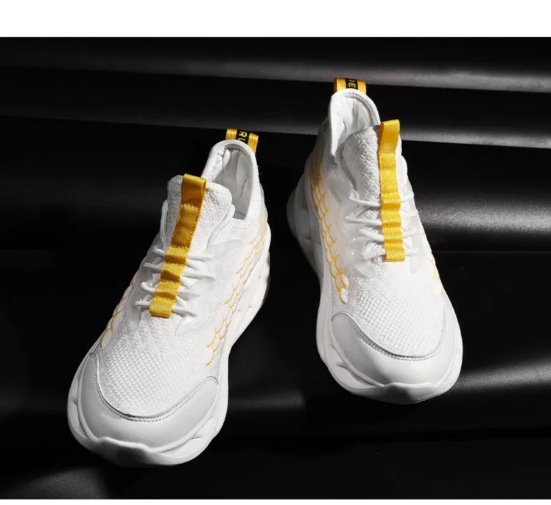 Hemmyi тренд стиль Flyknit микрофибра мужская обувь сетка дышащая Нескользящая повседневная мужская обувь для ходьбы поддержка прямой доставки