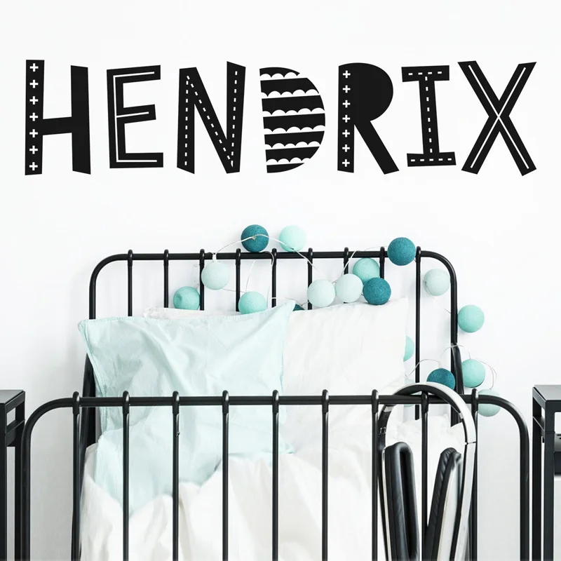 

Custom Name Wall Decal Personalized Name Vinyl Sticker Nursery Kid Room Decoration DIY Nordic Style Decal NR56
