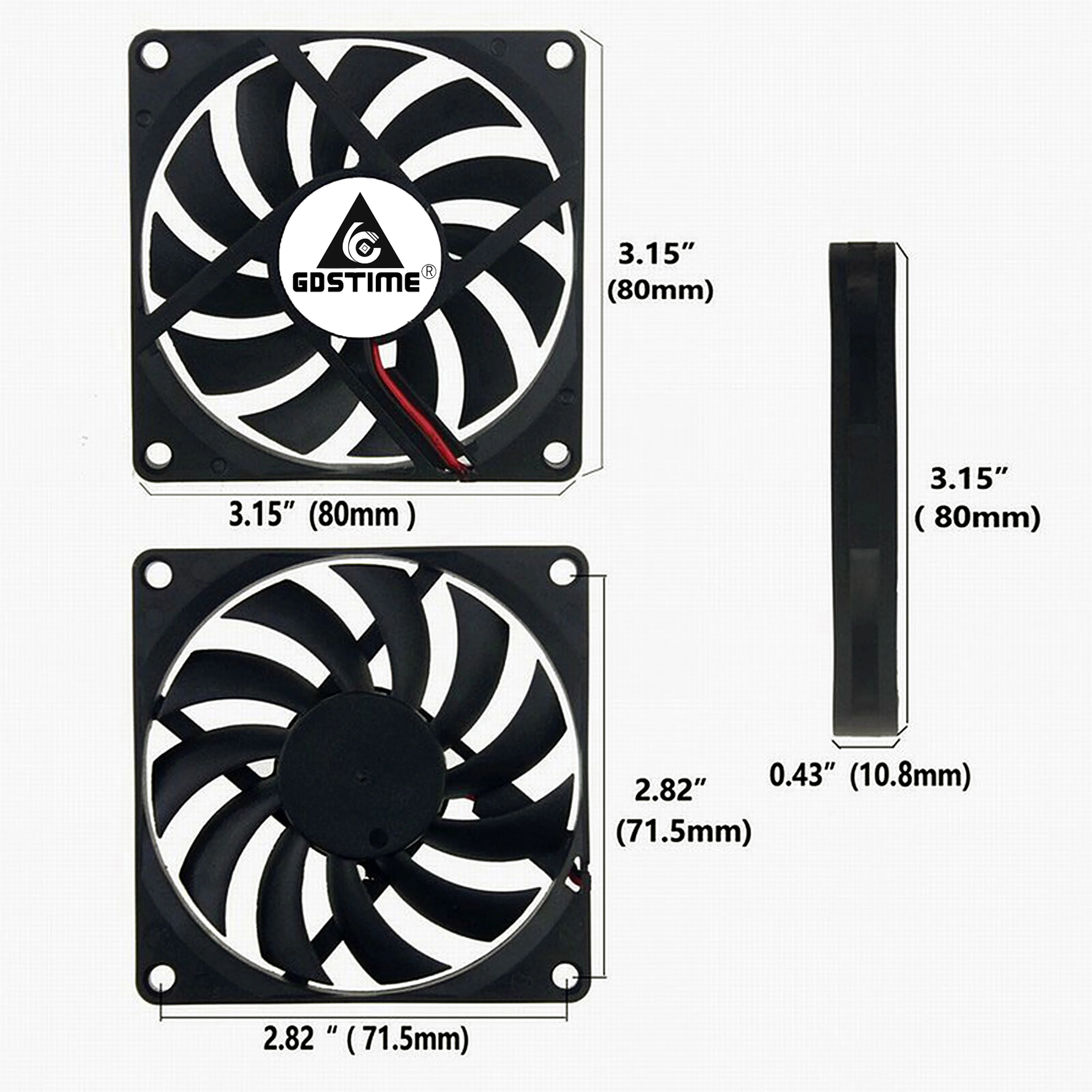 1 шт. Gdstime DC 5 в 12 В 24 2 контакта 3 USB 80 мм 80x80x10 двойной шар ПК бесщеточный осевой