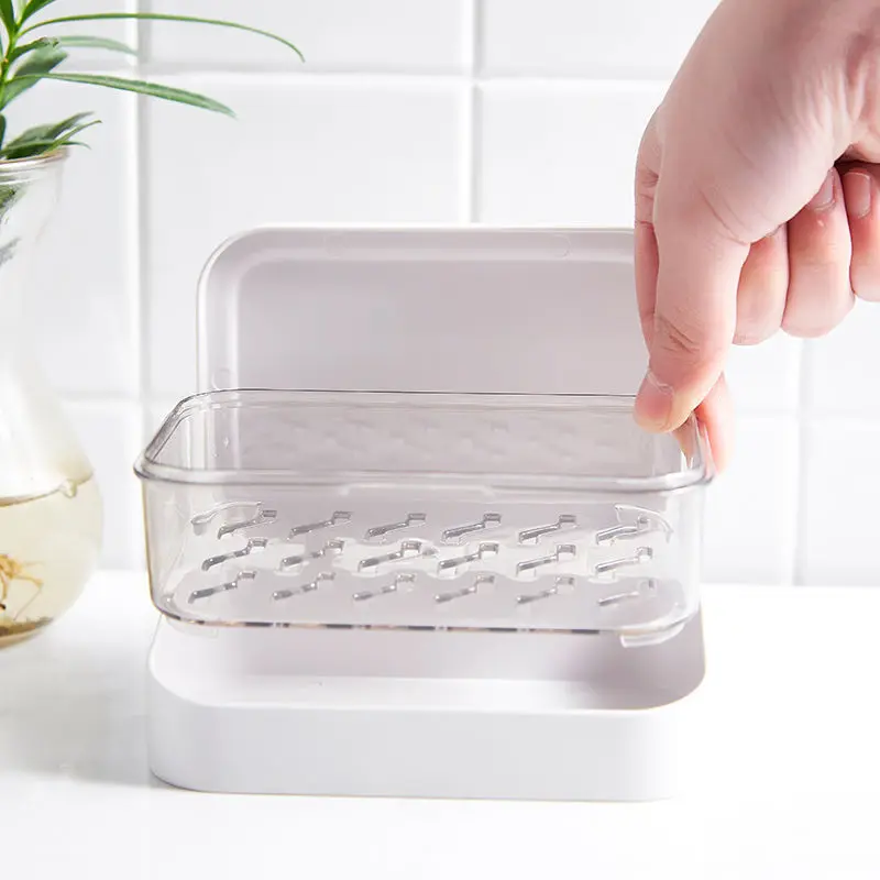 

Clamshell soap box creative drain free punching with lid toilet household bathroom soap box laundry soap box soap holder