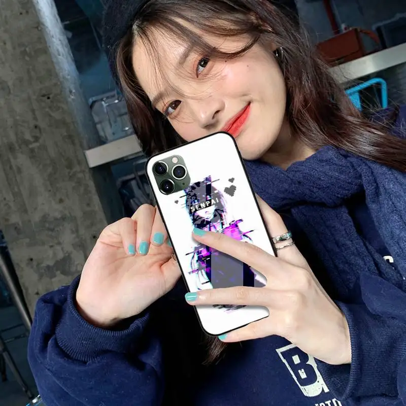 

Sad Anime Aesthetic Senpai Phone Case Acrylic Plexiglass TPU For Samsung Galaxy S8 S9 S10 s10e S20 PLUS ULTRA S6edge