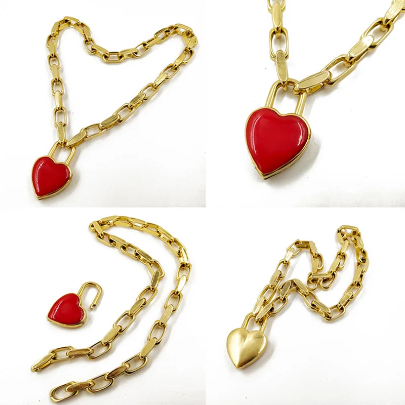 

Rongho New Vintage Red Heart Chokers necklaces for Women Punk Colliers Gothic metal Star Pendant Necklace femme chain Collar