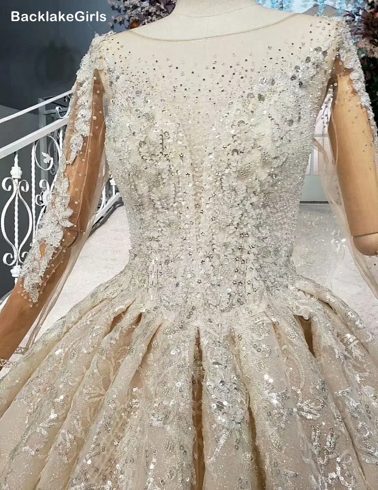 Vestido De Noiva 2020 элегантное кружевное свадебное платье с длинным рукавом и круглым