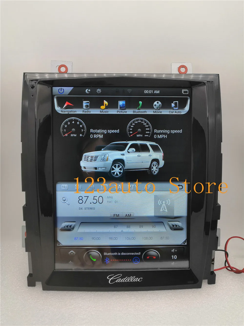 10,4 дюймов вертикальный экран Tesla стиль Android 8,1 автомобильный DVD gps плеер радио мультимедиа навигация для Cadillac Escalade стерео PX6