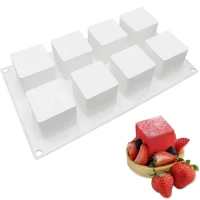 8 holes square soap mold 3d shape non stick silicone cake mold for baking diy jelly muffin mousse ice creams chocolate tool