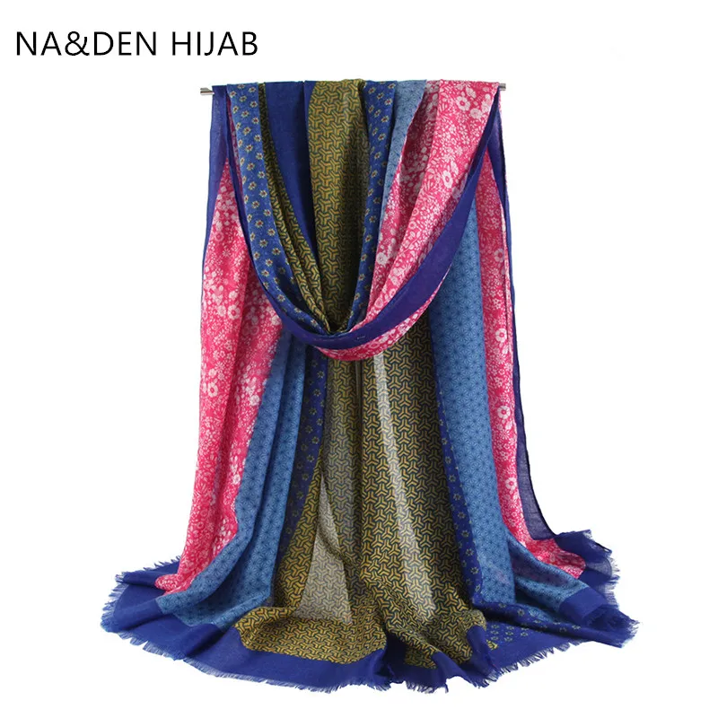 

1PCS NEW Viscose Flower printing scarves Solid shalws Muslim hijab Long muffler Hi-Q ladies wraps Winter scarf Islamic bandana