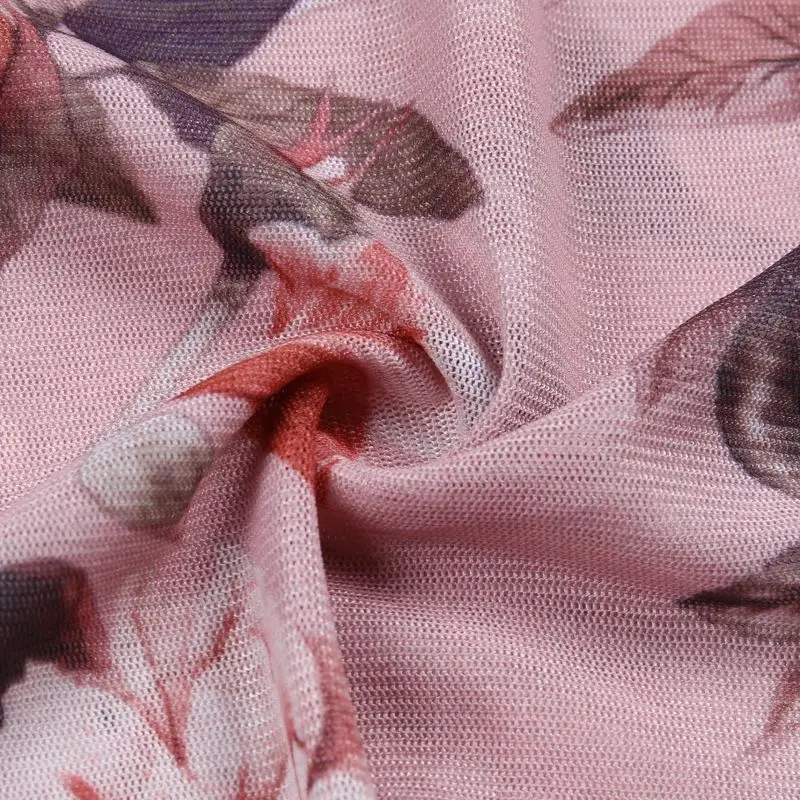 Женская Осенняя модная повседневная сетчатая рубашка с цветочным принтом и