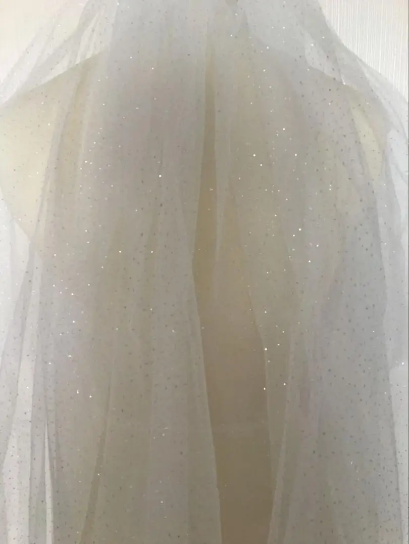 Блестящая двухслойная короткая свадебная вуаль с блестками свадебные