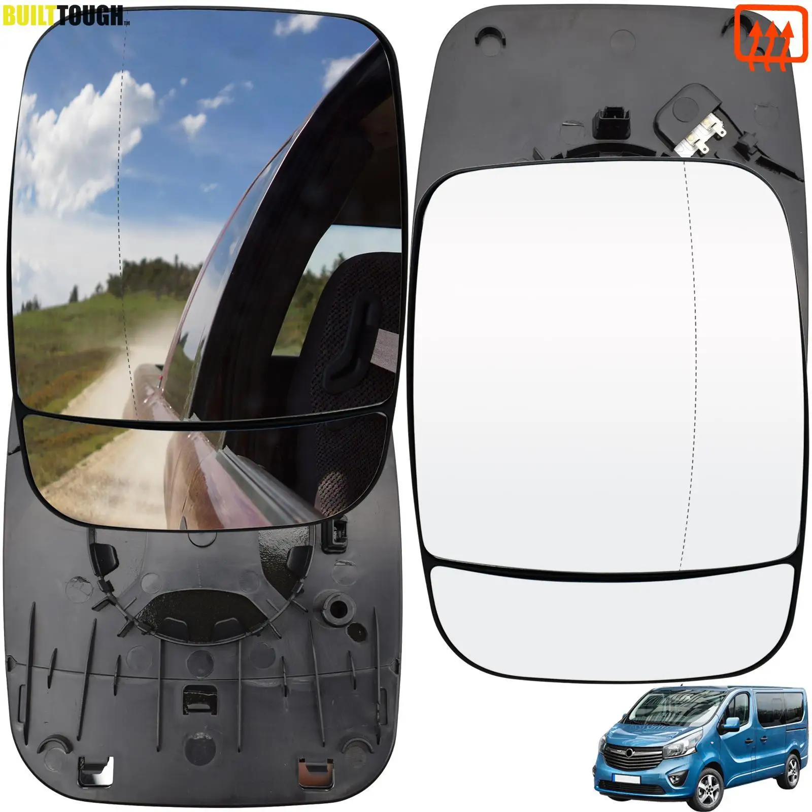 

For Opel / Vauxhall Vivaro Renault Trafic 2014 - Mitsubishi Express Left Right Side Wing Mirror Glass Heated Blind Spot Rearview