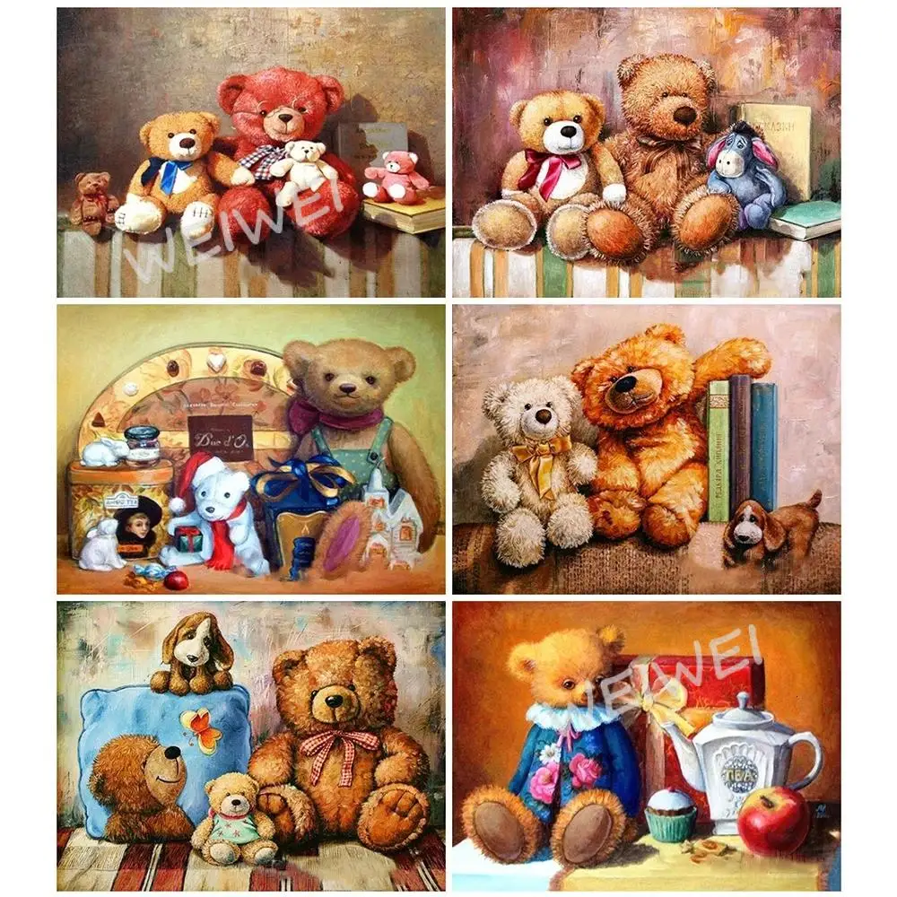 

5D Diy Square Round Diamond Painting Cartoon Cute Doll Toy Bear Embroidery Cross Stitch Mosaic Handmade Gift Home Decoration