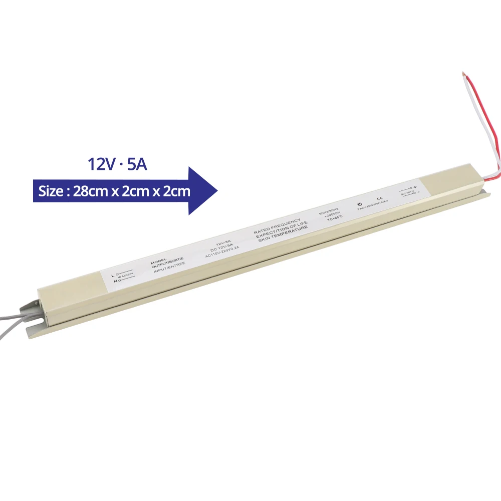 12V-5A AC110V-220V светодиодный трансформатор 24 В/12 В 1.5A 2A 3A 4A 5A ультра тонкий импульсный режим источник питания для рекламы светильник Светодиодная лента - Цвет: 12V-5A